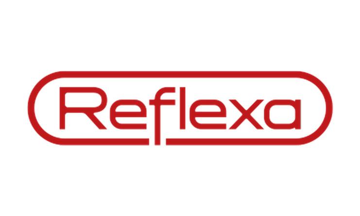 Logo der Marke Reflexa in roter Schrift auf weißem Hintergrund.