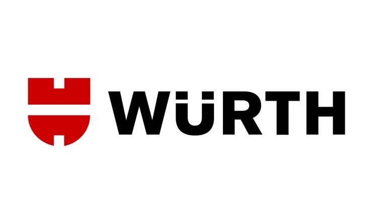 Logo der Firma Würth, bestehend aus einem roten Wappen mit weißem Symbol und dem schwarzen Schriftzug „Würth“.